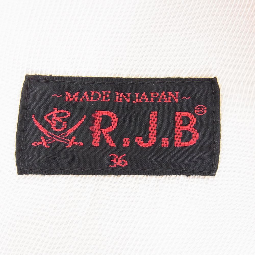 R.J.B アールジェイビー レーヨン プリント 長袖 オープンカラー シャツ レッド系 36【中古】