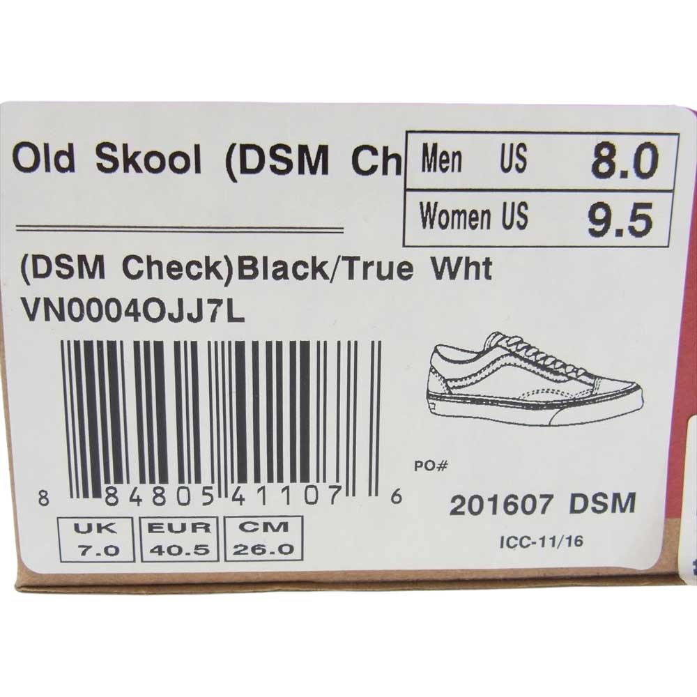 VANS バンズ VN0004OJJ7L × DOVER STREET MARKET ドーバーストリートマーケット DSM オールドスクール チェック ブラック系 ホワイト系 26.0cm【中古】