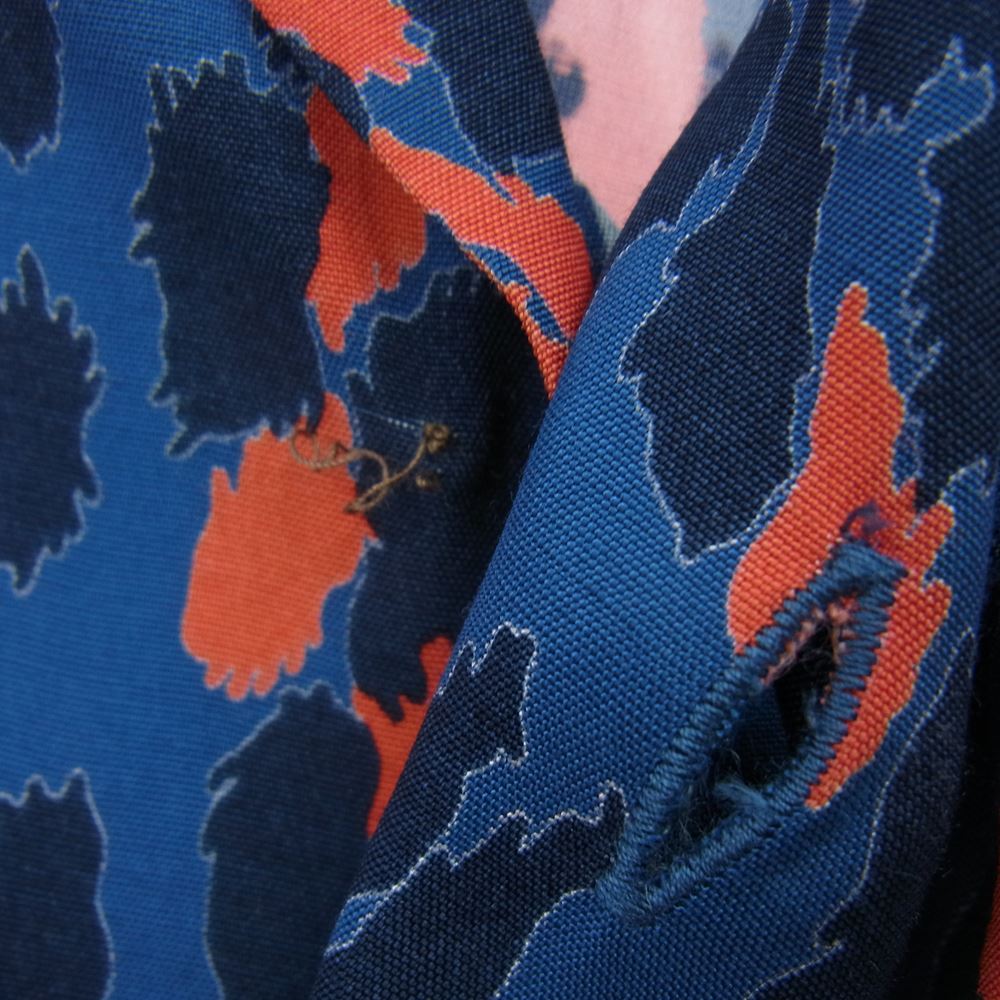 WACKO MARIA ワコマリア LEOPARD HAWAIIAN S/S SHIRT ハワイアン レーヨン 半袖 レオパード シャツ ネイビー系 S【中古】