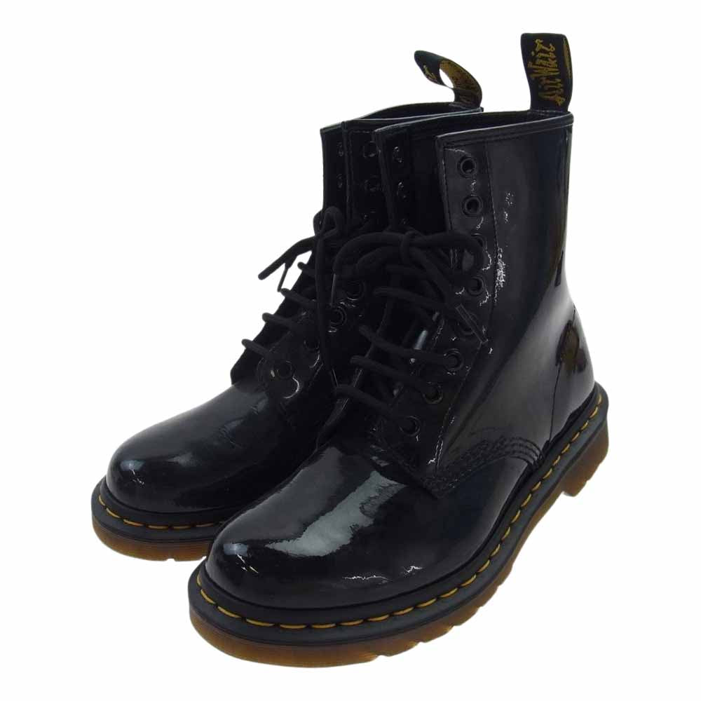 Dr.Martens ドクターマーチン VEGAN Chrome ８ホール エナメル ブーツ ブラック系 EU39【中古】