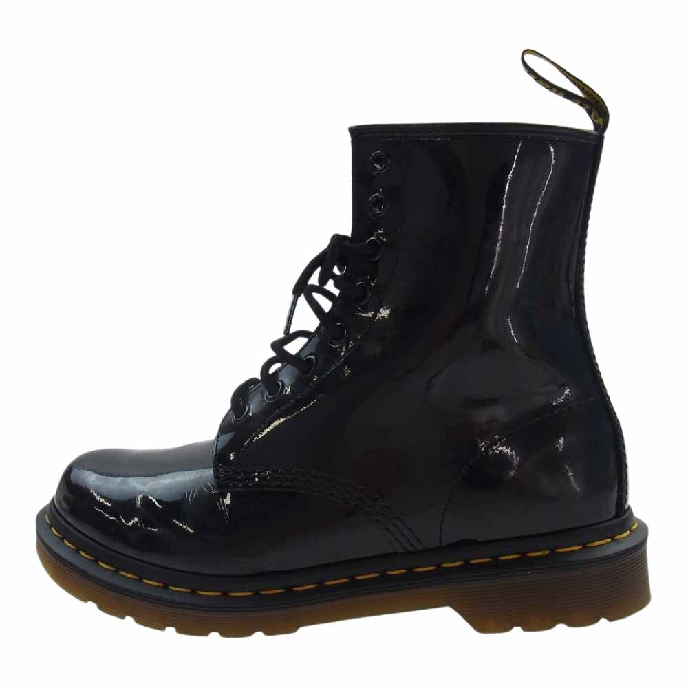 Dr.Martens ドクターマーチン VEGAN Chrome ８ホール エナメル ブーツ ブラック系 EU39【中古】