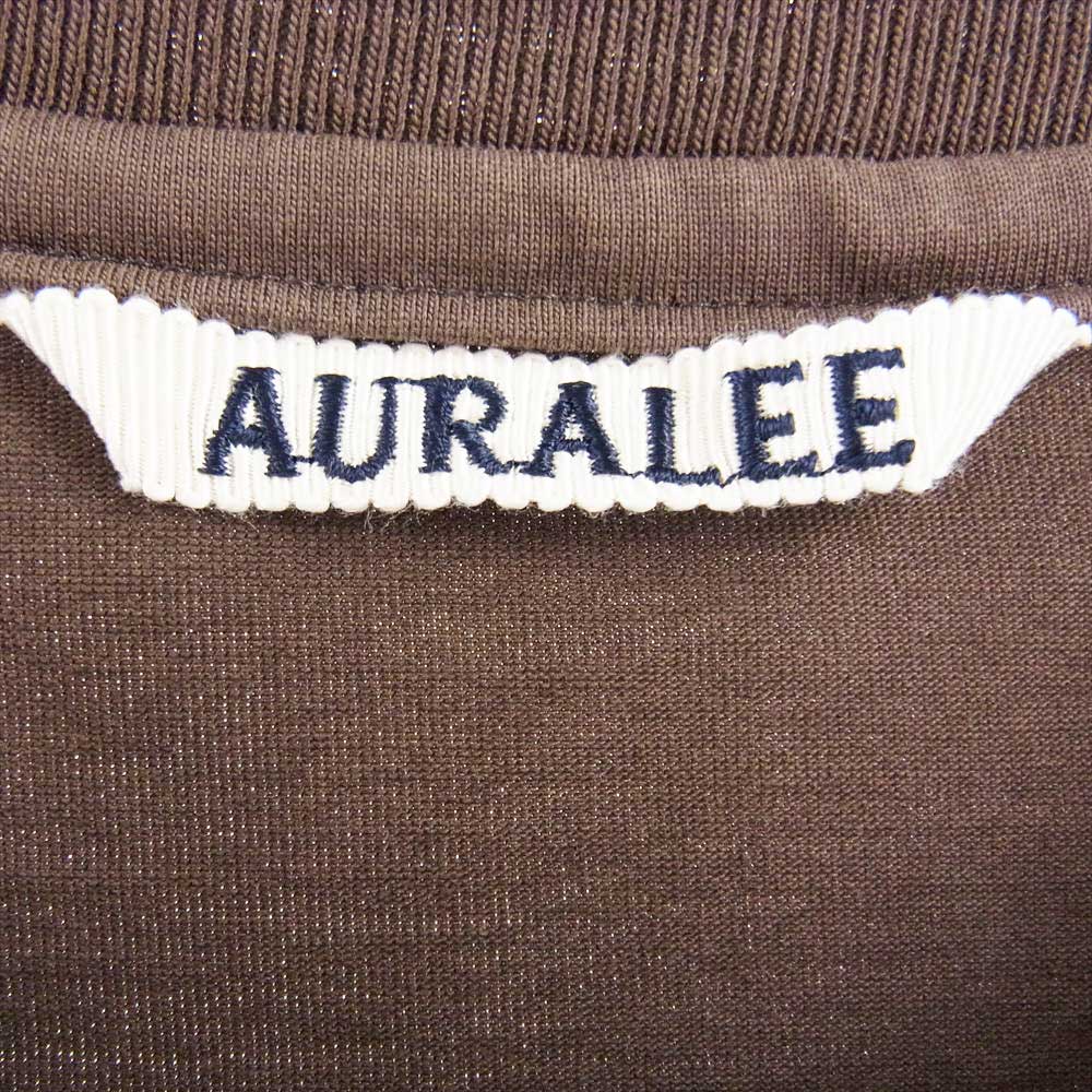 AURALEE オーラリー 21SS A21ST02OG ORGANIC COTTON COMPACT JERSEY TEE オリジナル コットン コンパクト ジャージー 半袖 Tシャツ ブラウン系 1【美品】【中古】