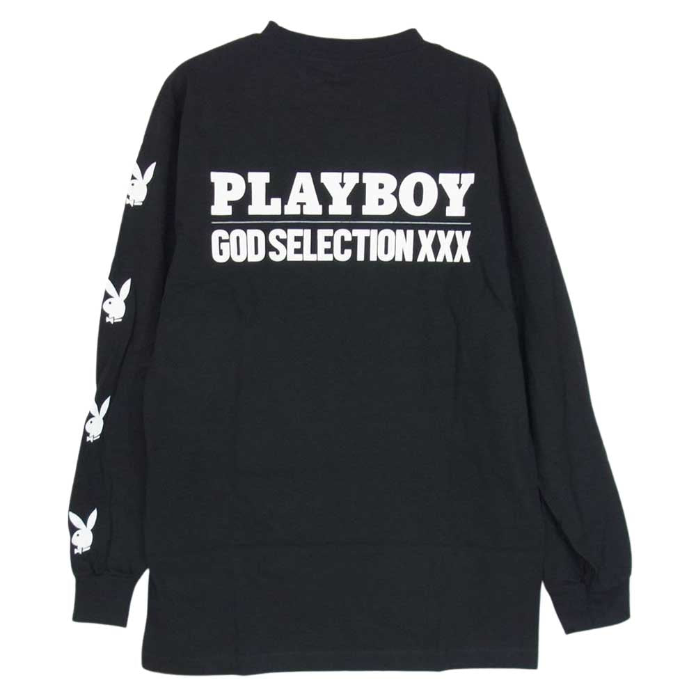 GOD SELECTION XXX ゴッドセレクション PLAYBOY プレイボーイ 20AW 長袖 Tシャツ 黒 ブラック系 S【極上美品】【中古】