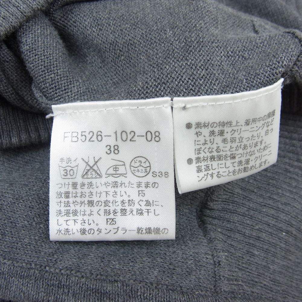 BURBERRY BLUE LABEL バーバリーブルーレーベル FB526-102-08 ７分丈 ジップアップ ニット パーカー グレー系 38【中古】