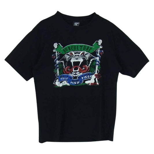 サブカルチャー SC WILD AND FREE T-SHIRT ワイルド アンド フリー 半袖 Tシャツ ブラック系 1【美品】【中古】