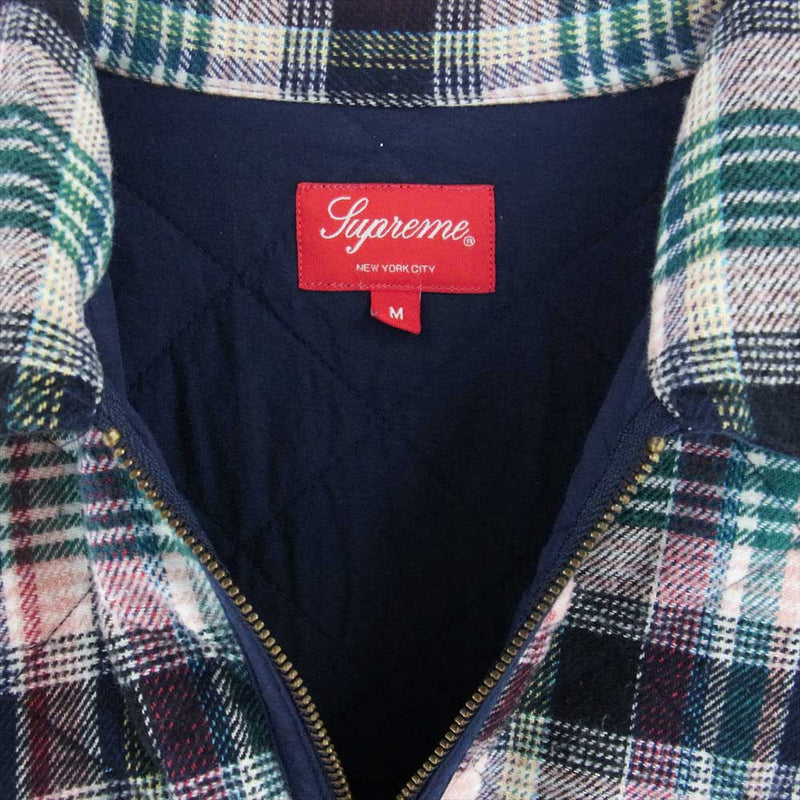 Supreme シュプリーム 19AW Quilted Plaid Zip Up Shirt チェック ジップ キルティング ジャケット ブルゾン マルチカラー系 M【中古】