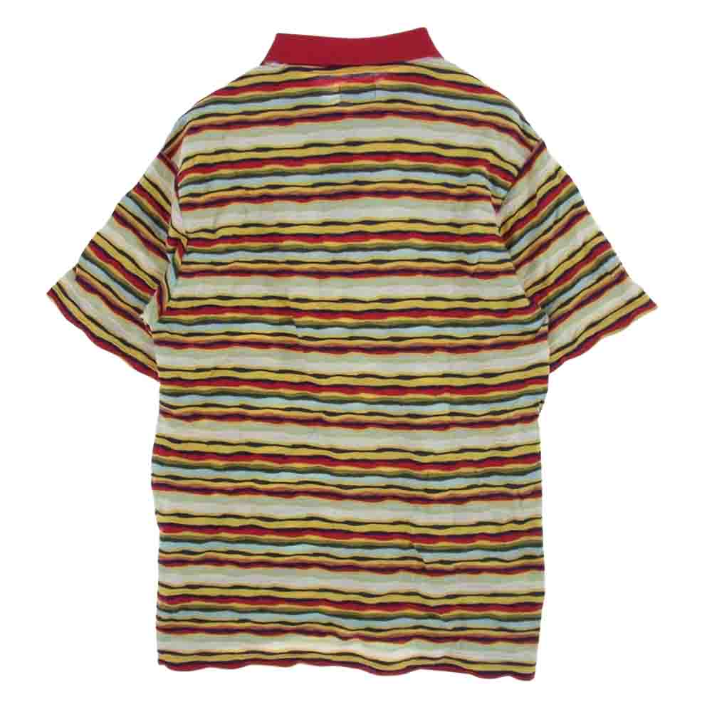 Supreme シュプリーム 19AW TEXTURED STRIPE POLO テクスチャー マルチ ボーダー ストライプ ニット 半袖 ポロ マルチカラー系 レッド系 S【中古】