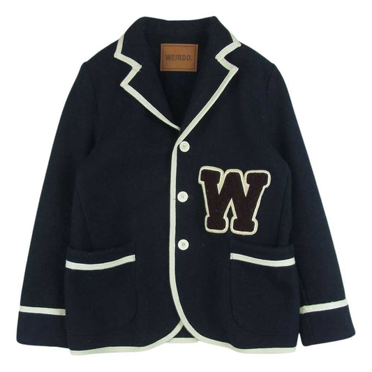 WEIRDO ウィアード WRD-13-AW-11 3B WOOL JACKET 3ボタン ウール テーラード Wワッペン ジャケット ダークネイビー系 M【中古】
