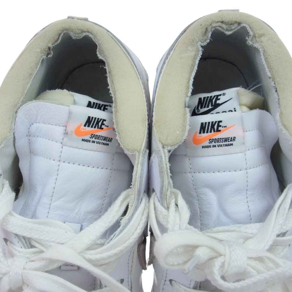 NIKE ナイキ DM6443-100 × sacai BLAZER LOW White Patent Leather サカイ ブレザーロー ホワイトパテントレザー ローカットスニーカー ホワイト系 28cm【中古】