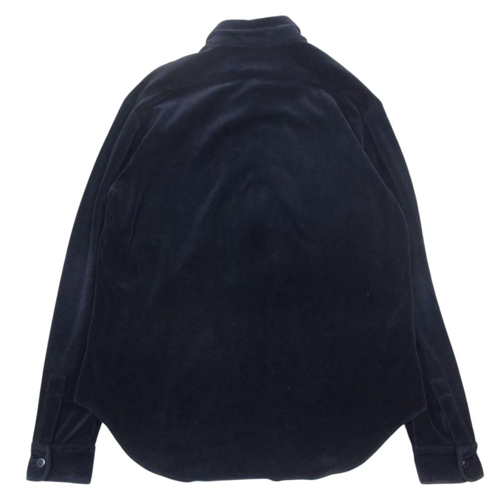 Emporio Armani エンポリオ・アルマーニ 国内正規品 ベロア シャツ ジャケット ダークネイビー系 48【中古】