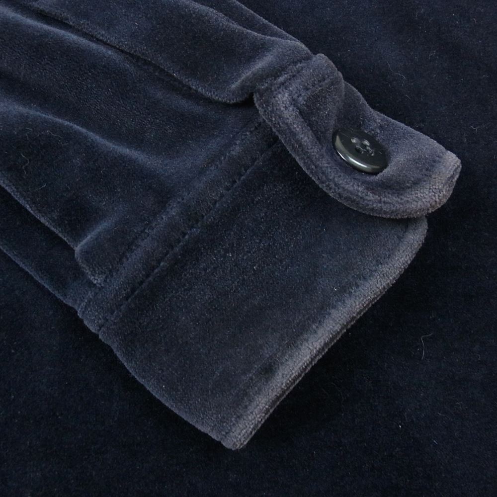 Emporio Armani エンポリオ・アルマーニ 国内正規品 ベロア シャツ ジャケット ダークネイビー系 48【中古】