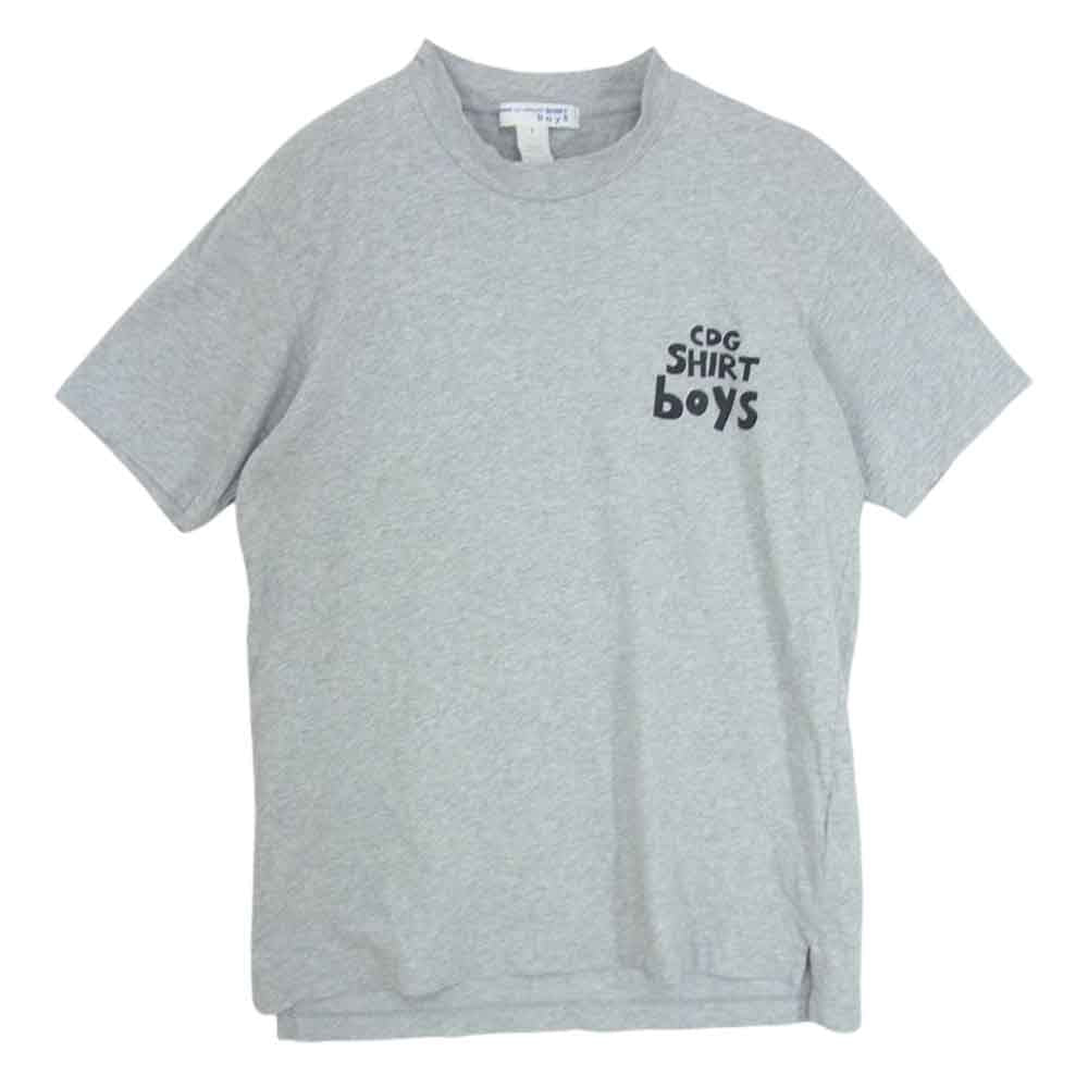 コムデギャルソンシャツボーイズ S25928 Cotton Jersey Plain with Logo Print コットン ジャージ プレーン ロゴ プリント Tシャツ グレー系 X【中古】