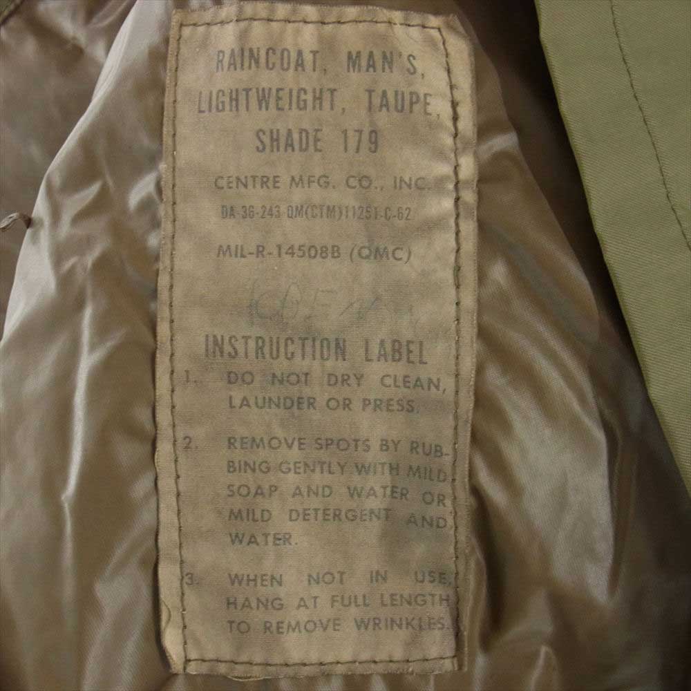 ヴィンテージ 8405-634-4930　 ミリタリー 60s 米軍 USGI 耐水 レインコート  rain coat  カーキ系 不明【中古】