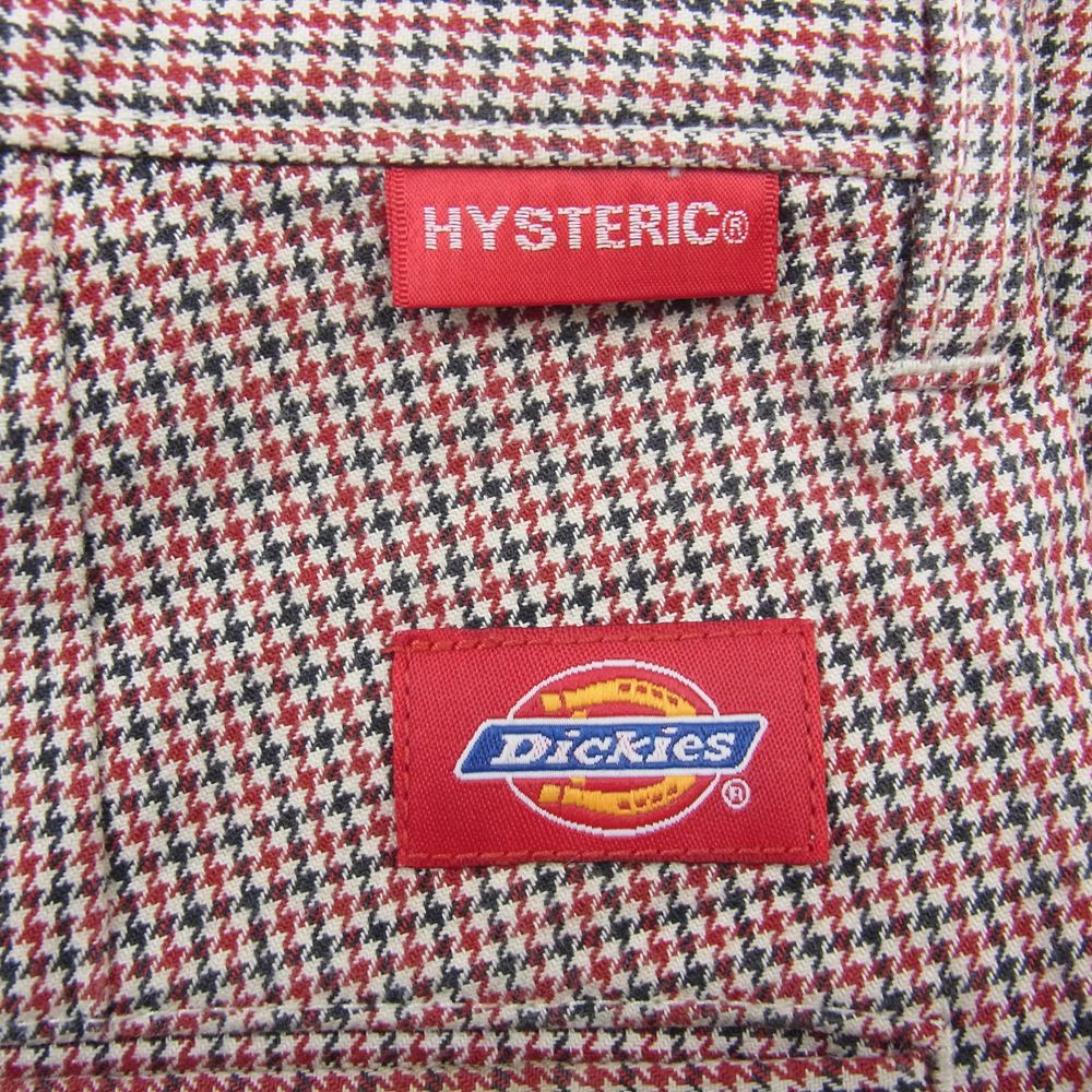 HYSTERIC GLAMOUR ヒステリックグラマー 0292AM01 × Dickies ディッキーズ 千鳥格子 シンチバック チェック ハーフ パンツ レッド系 28【中古】