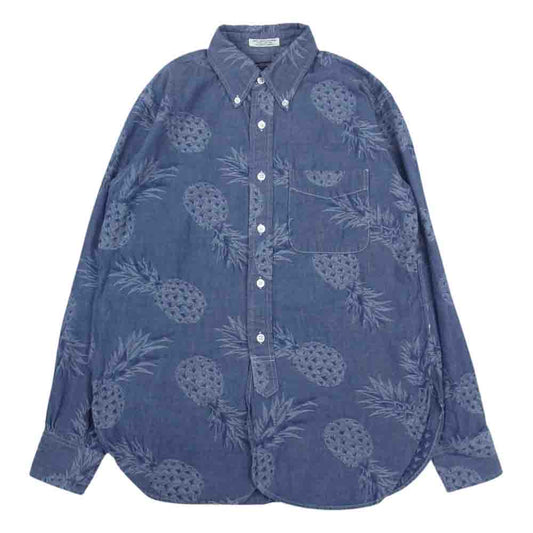 Engineered Garments エンジニアードガーメンツ Pineapple Chambray パイナップル柄 シャンブレー BD シャツ インディゴブルー系 XS【中古】
