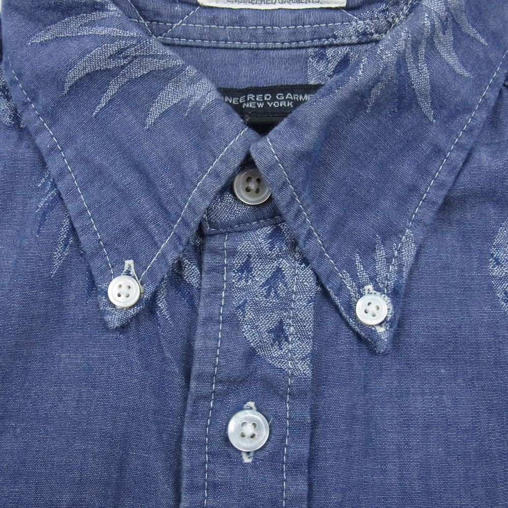Engineered Garments エンジニアードガーメンツ Pineapple Chambray パイナップル柄 シャンブレー BD シャツ インディゴブルー系 XS【中古】