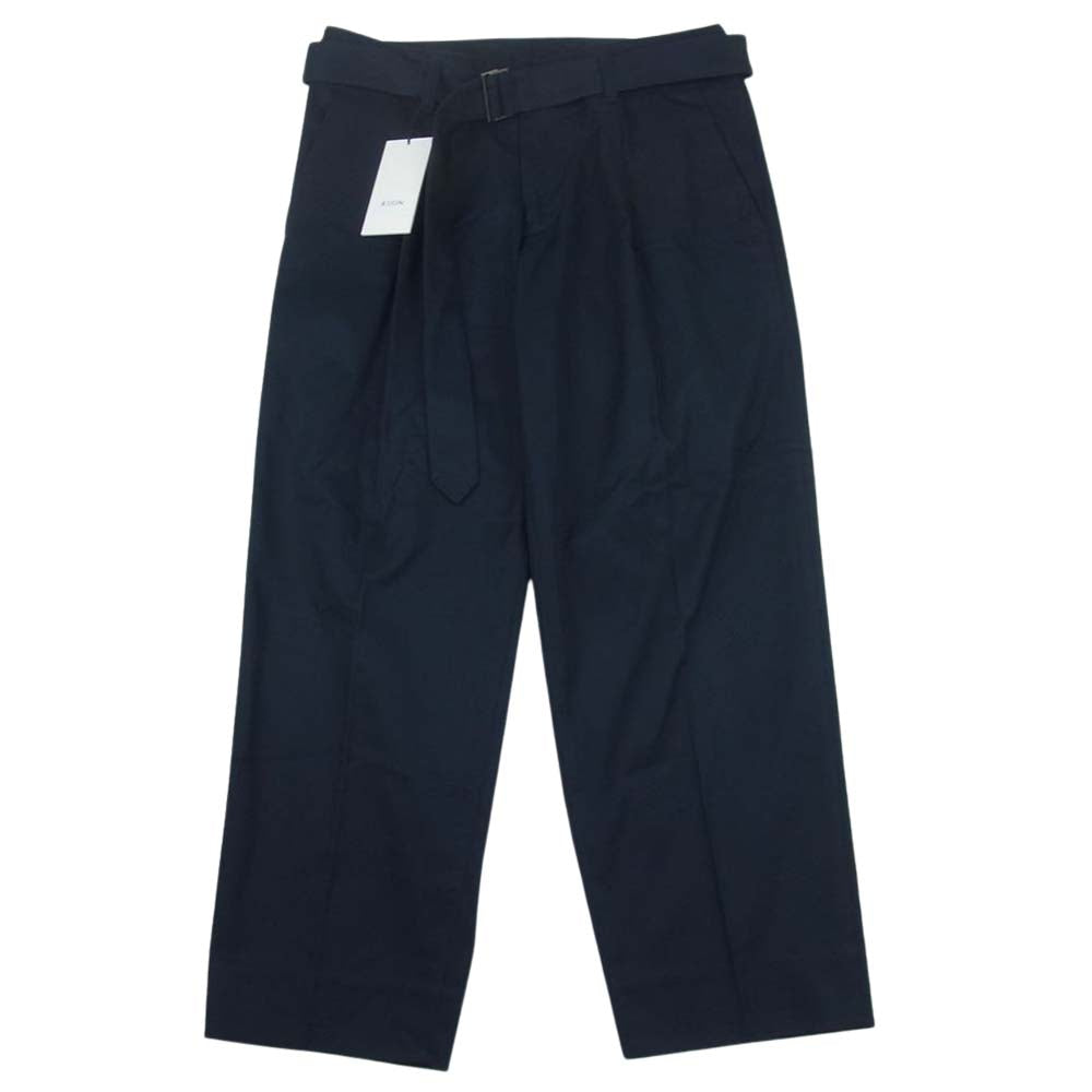 クオン 112PT051301 BELTED PANTS ベルテッド テーパード パンツ ダークネイビー系 M【中古】