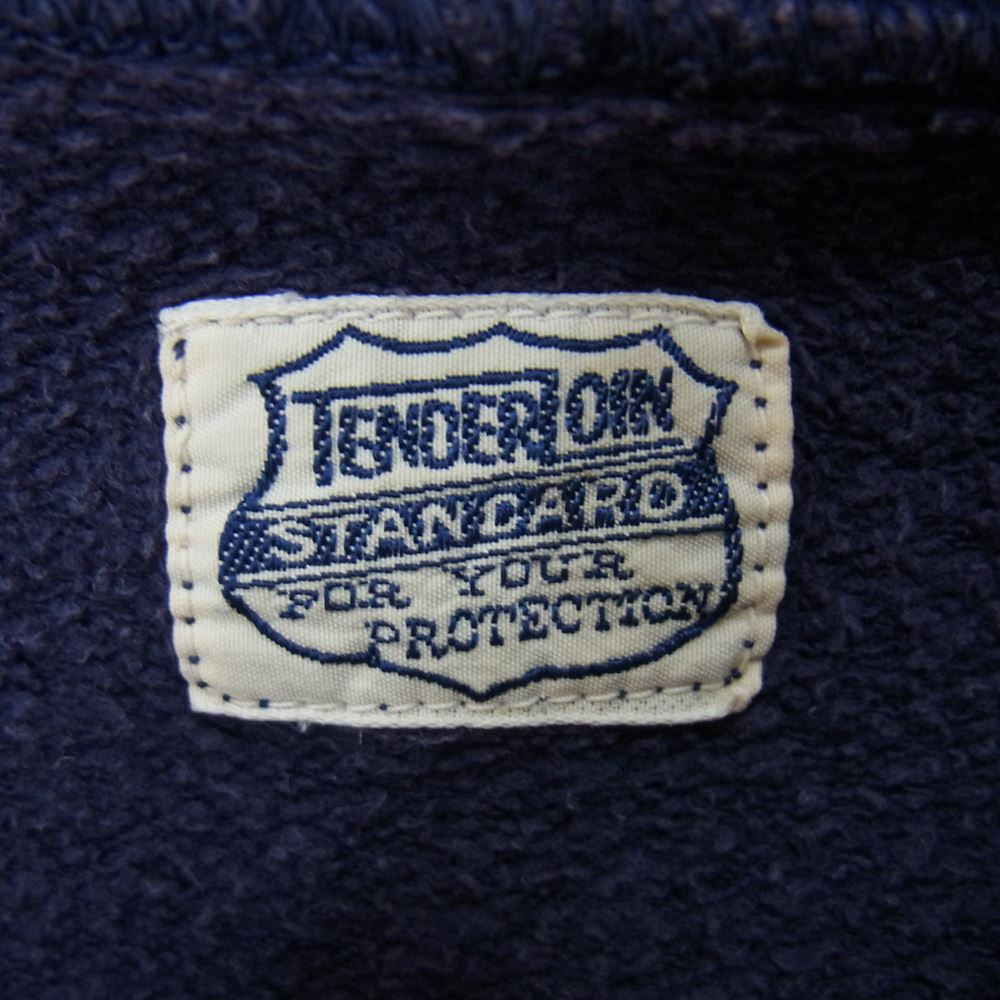 TENDERLOIN テンダーロイン T-PARKA ZIP LOGO ロゴ バックプリント ジップアップ スウェット パーカー パープル ネイビー系 XS【中古】
