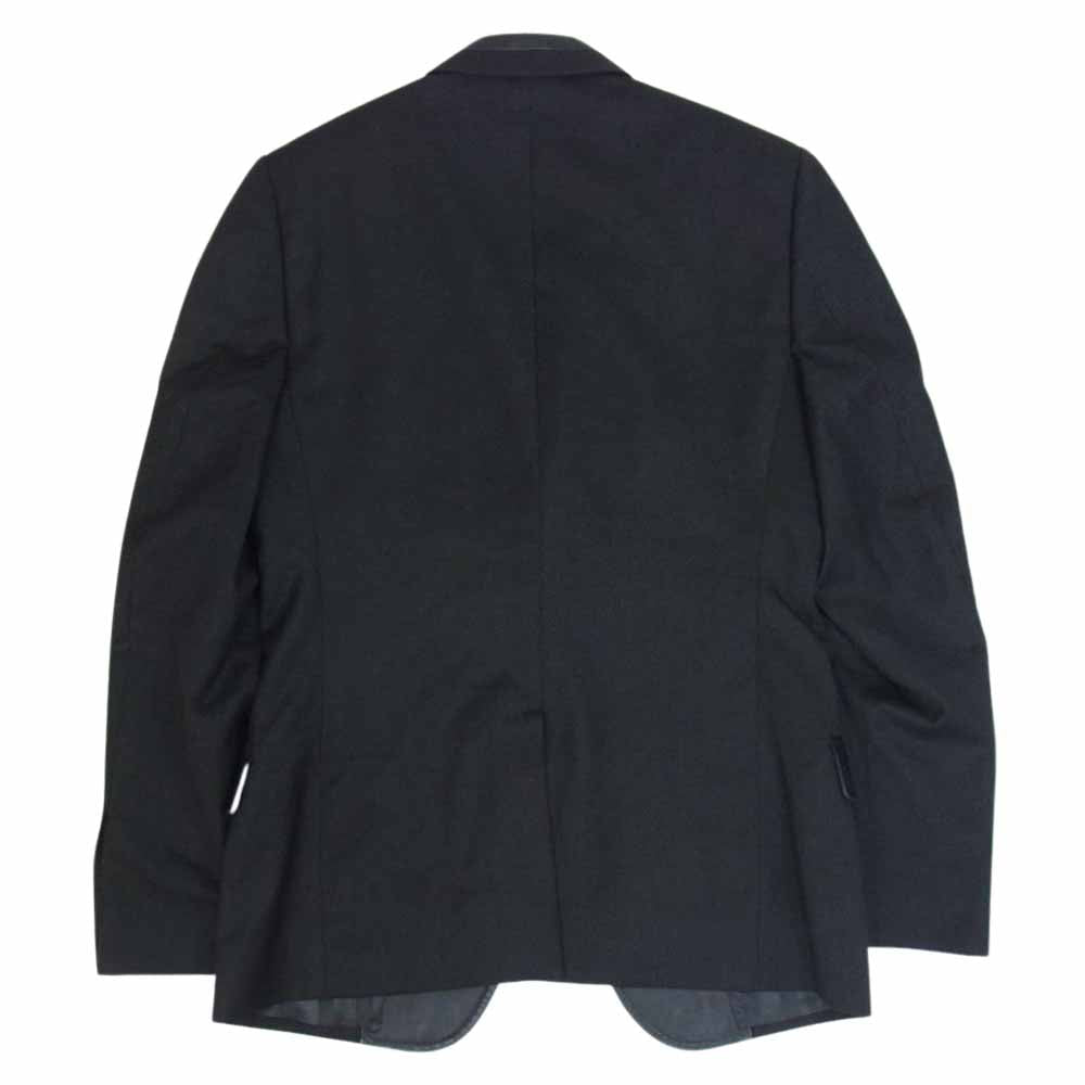 ドルチェアンドガッバーナ G2468T イタリア製 レザーラペル ウール 1B テーラードジャケット ブラック系 46【中古】