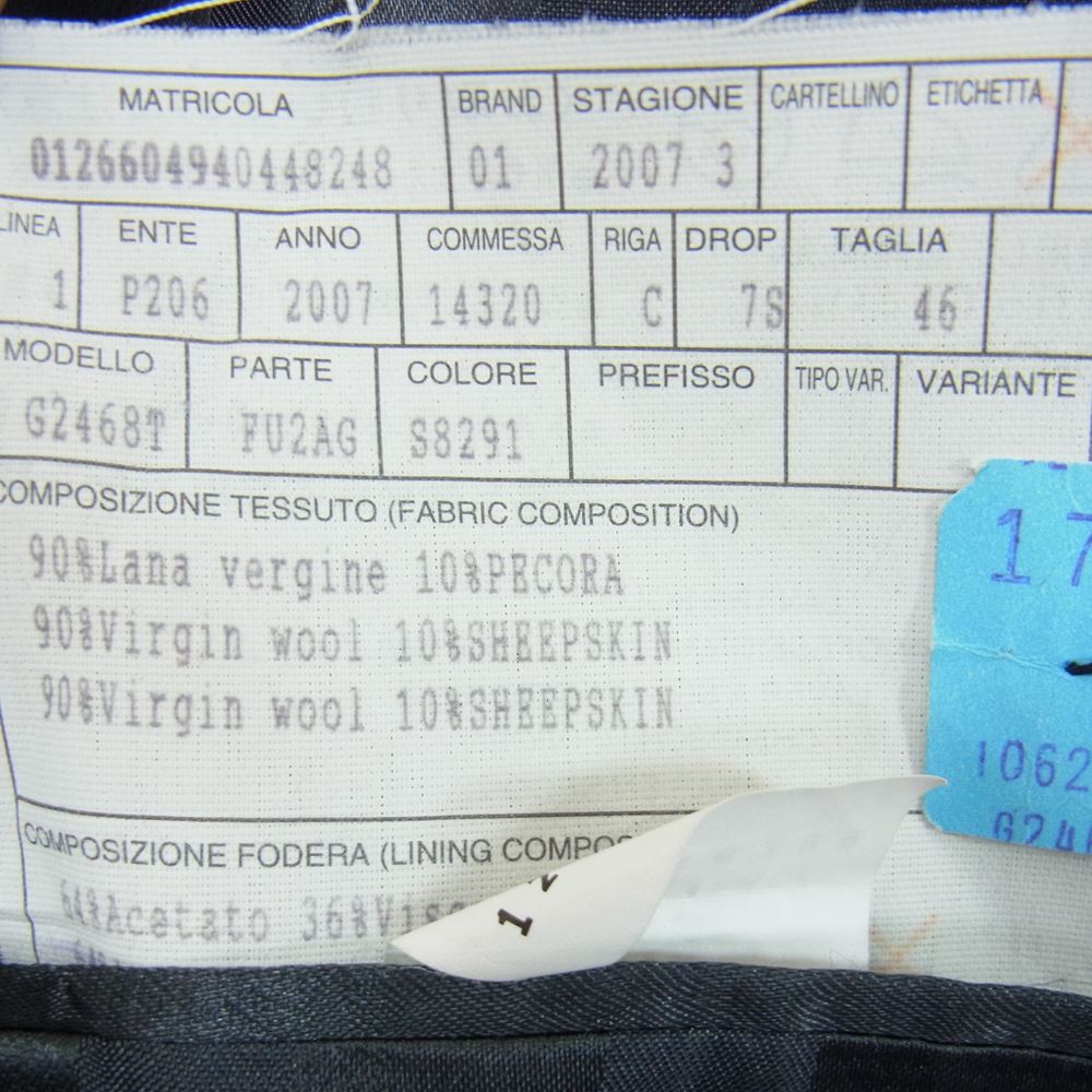 ドルチェアンドガッバーナ G2468T イタリア製 レザーラペル ウール 1B テーラードジャケット ブラック系 46【中古】