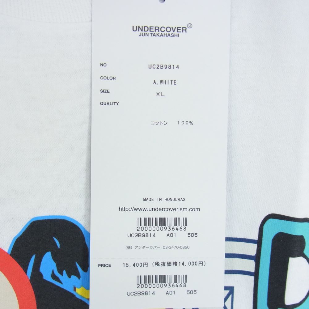 UNDERCOVER アンダーカバー 22AW UC2B9814 × VERDY ヴェルディ グラフィックプリント 長袖 Tシャツ ホワイト系 XL【新古品】【未使用】【中古】