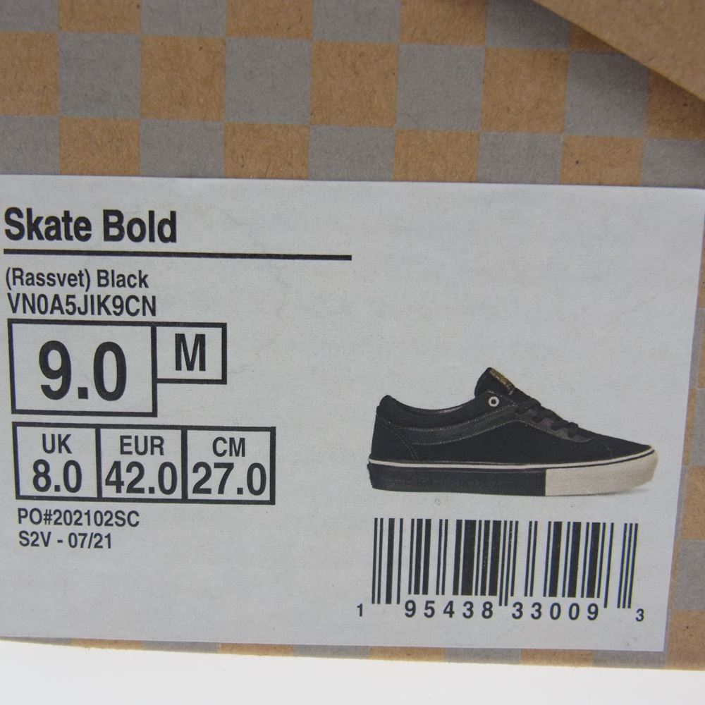VANS バンズ VN0A5JIK9CN SKATE BOLD RASSVET スケート ボード ラスベート ローカット スニーカー  ブラック系 27cm【中古】