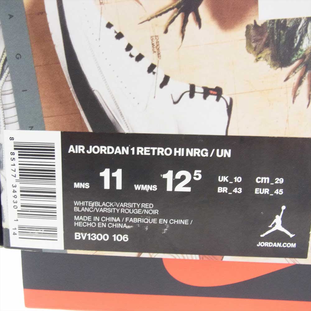 NIKE AIR JORDAN ナイキ ジョーダン BV1300-106 1 UNION ユニオン RETRO HI OG NRG Varsity Red/Wolf Grey ハイカット スニ－カー  Varsity Red/Wolf Grey 29.0cm【極上美品】【中古】