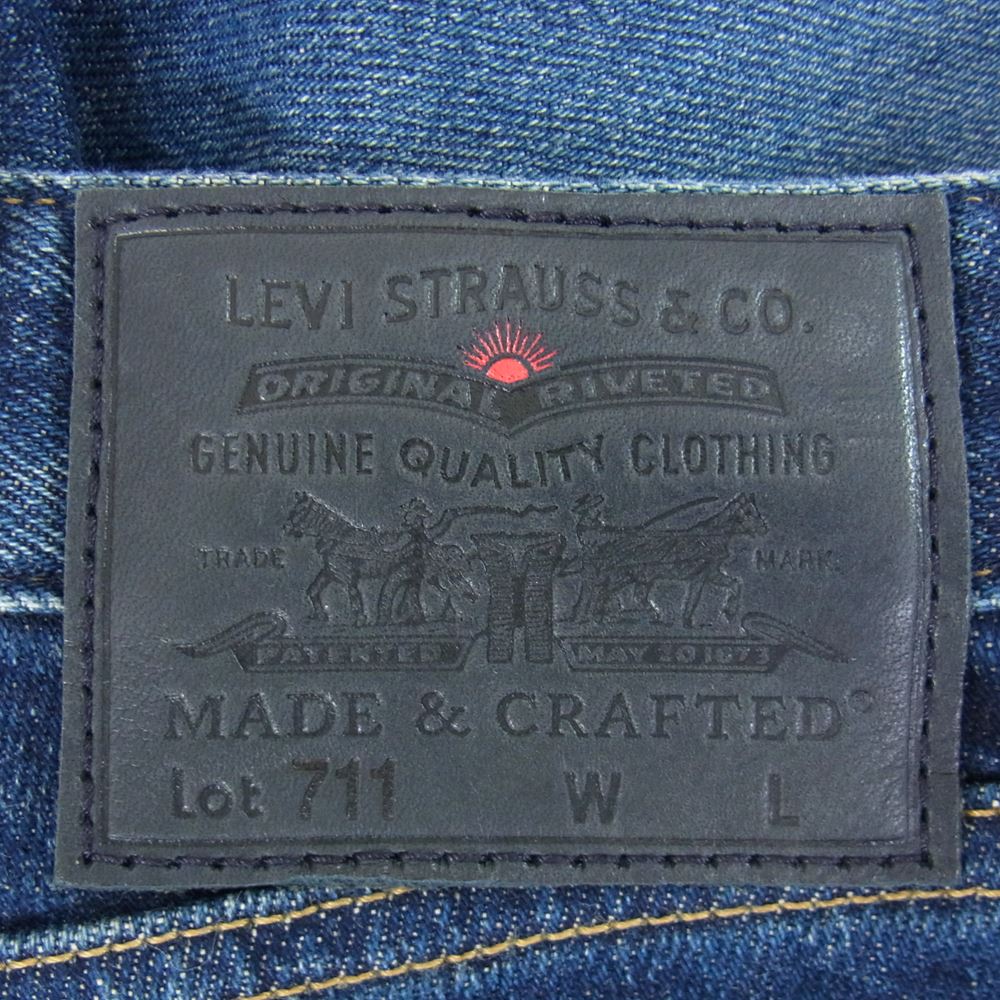 Levi's リーバイス 711 Skinny Jean スキニー ジーンズ デニム パンツ インディゴブルー系 24【極上美品】【中古】