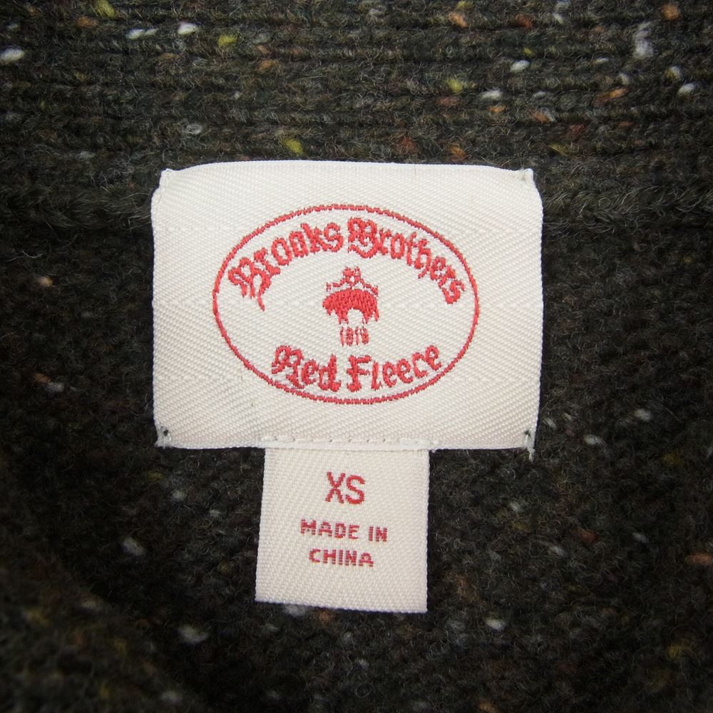 Brooks Brothers ブルックスブラザーズ ハーフジップ ショールカラー ミックス ニット カーキ系 XS【中古】