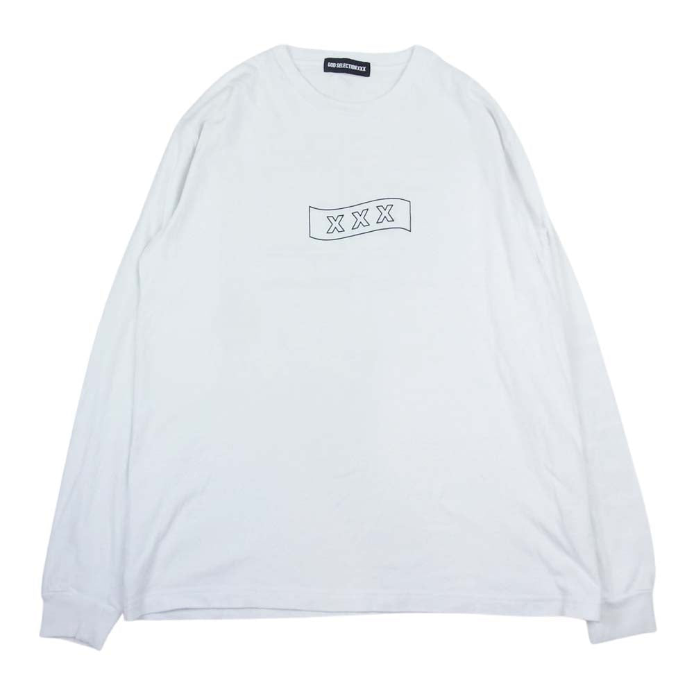 GOD SELECTION XXX ゴッドセレクション LONG SLEEVE TEE バックプリント ロングスリーブ Tシャツ 長袖 ホワイト系 S【中古】