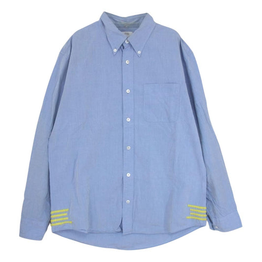VISVIM ビズビム VS0001714 ボタンダウン シャツ 長袖 刺繍 ブルー系 L【中古】