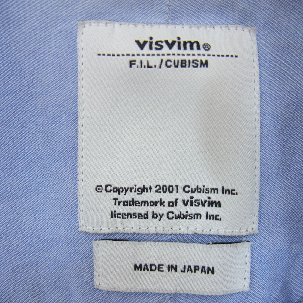 VISVIM ビズビム VS0001714 ボタンダウン シャツ 長袖 刺繍 ブルー系 L【中古】