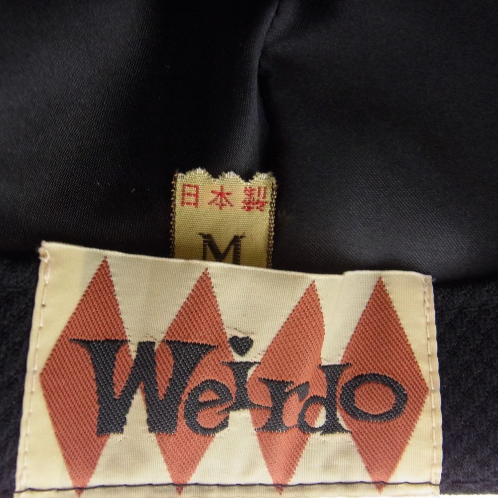 WEIRDO ウィアード チェック リボン ウール フェルト 中折れ ハット ブラック系 M【中古】