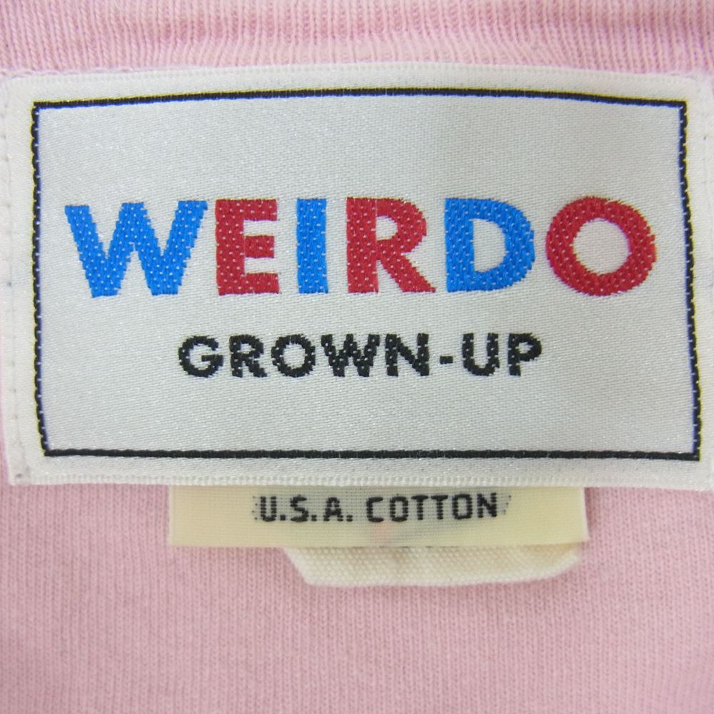 WEIRDO ウィアード ×AMERICAN WANNABE アメリカンワナビー HENRY POCKET T-SHIRTS バック ドラゴン プリント ヘンリー 半袖 Tシャツ ピンク系 M【中古】