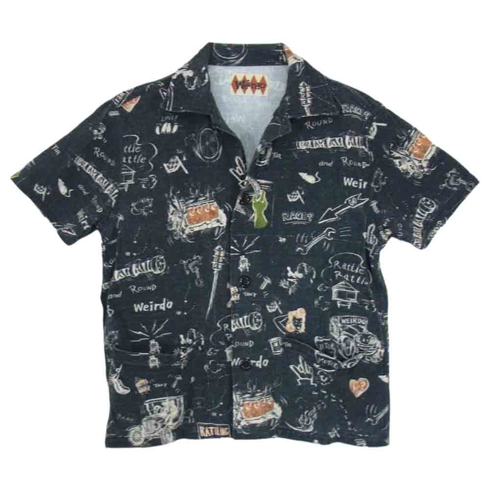 WEIRDO ウィアード 15SS WRD-15-SS-21 Scribbled S/SH ポケット 総柄 半袖 シャツ ブラック系 M【中古】