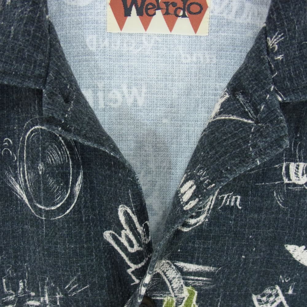 WEIRDO ウィアード 15SS WRD-15-SS-21 Scribbled S/SH ポケット 総柄 半袖 シャツ ブラック系 M【中古】