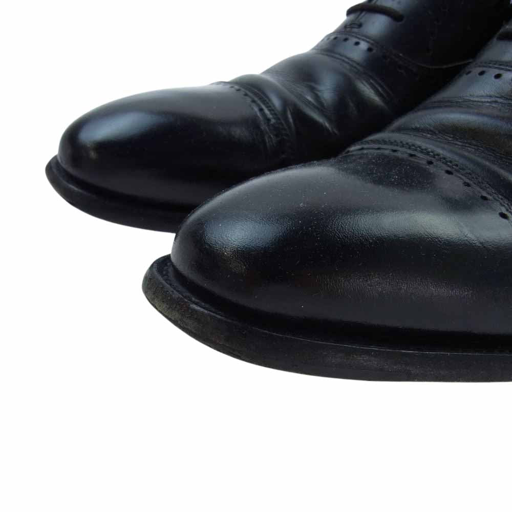 SCOTCH GRAIN スコッチグレイン 756 belhomme ベルオム 内羽根 ストレートチップ パンチドキャップトゥ レザー シューズ ブラック系 25【中古】