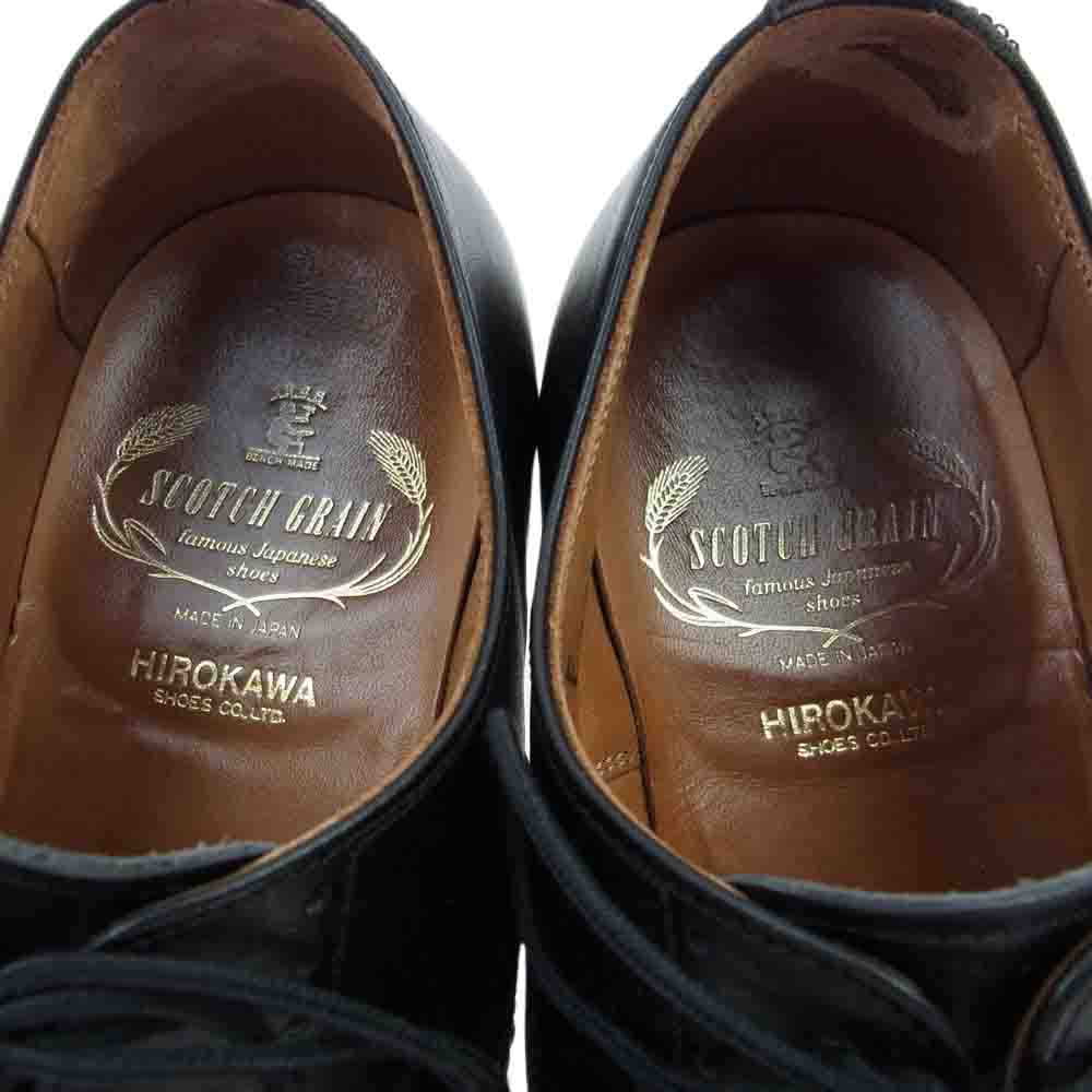 SCOTCH GRAIN スコッチグレイン 756 belhomme ベルオム 内羽根 ストレートチップ パンチドキャップトゥ レザー シューズ ブラック系 25【中古】