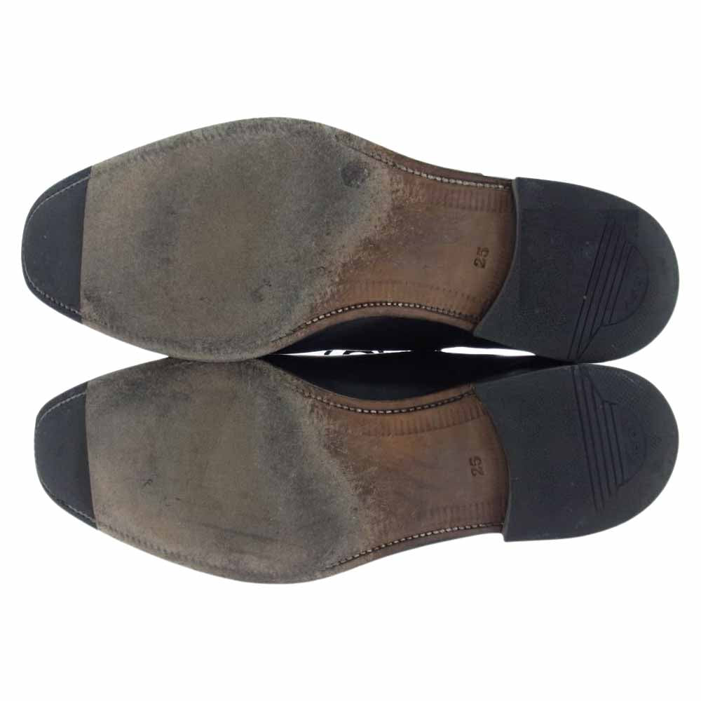SCOTCH GRAIN スコッチグレイン 756 belhomme ベルオム 内羽根 ストレートチップ パンチドキャップトゥ レザー シューズ ブラック系 25【中古】