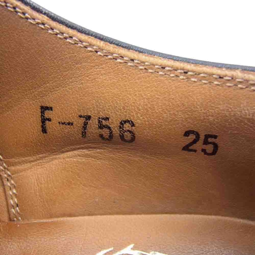 SCOTCH GRAIN スコッチグレイン 756 belhomme ベルオム 内羽根 ストレートチップ パンチドキャップトゥ レザー シューズ ブラック系 25【中古】