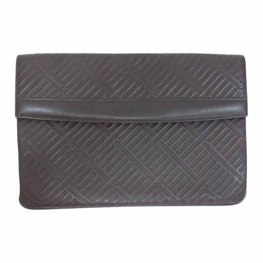 GIVENCHY ジバンシィ エンボス レザー クラッチ バッグ ブラウン系【中古】