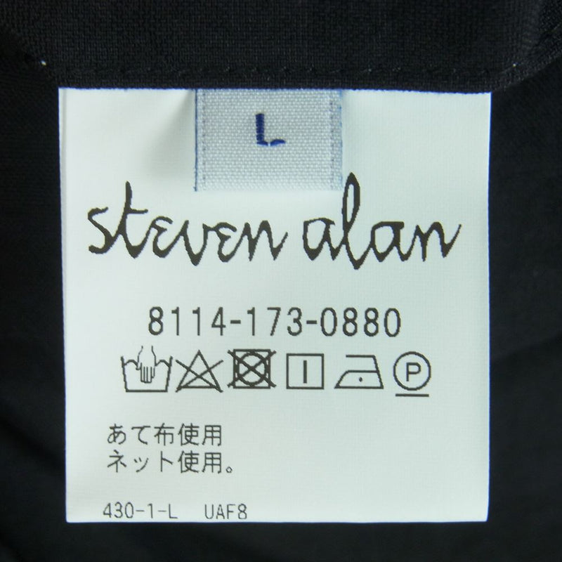 スティーブンアラン 8114-173-0880 NYLON OX 2PLEATED EASY PANTS ナイロン ツープリーツ イージー パンツ ブラック系 L【中古】