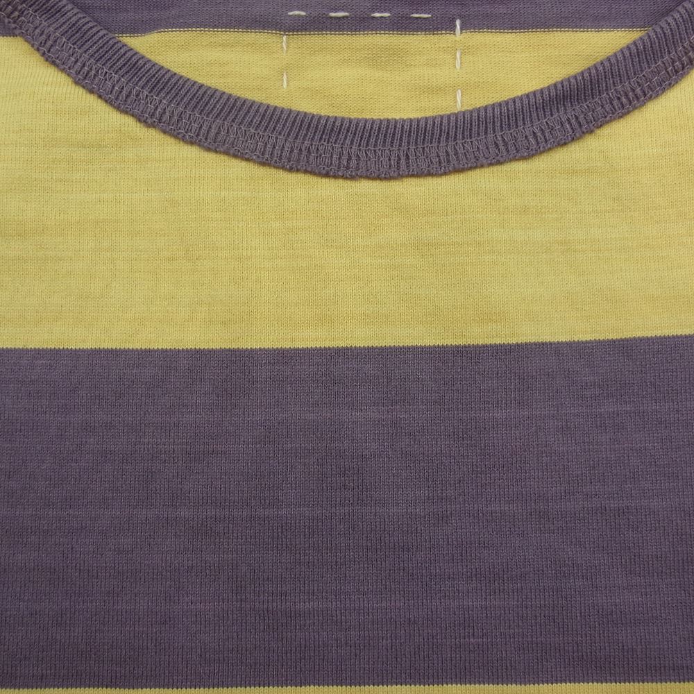 VISVIM ビズビム 0123105010024 23SS BROADER TEE S/S RUGGER ラガー ボーダー Tシャツ イエロー系 パープル系 1【中古】