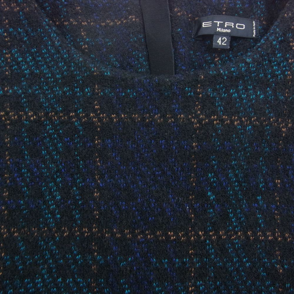 ETRO エトロ 162-18617-0638 半袖 ニット 背面ジップ マルチカラー系 42【中古】