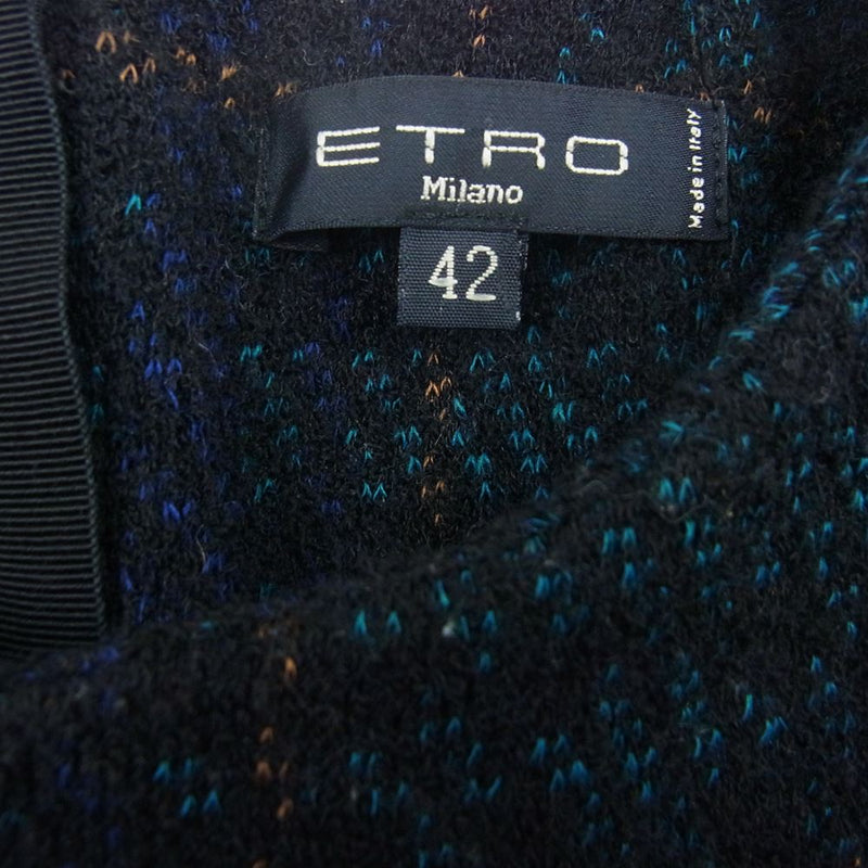 ETRO エトロ 162-18617-0638 半袖 ニット 背面ジップ マルチカラー系 42【中古】