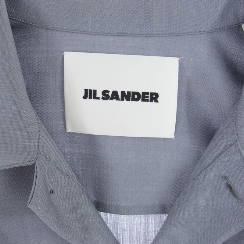 JIL SANDER ジルサンダー 19AW JSMP742432 国内正規品 比翼 ベルテッド フロントロゴ スタッフ ウール ステンカラーコート グレー系 39【美品】【中古】