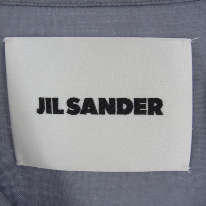 JIL SANDER ジルサンダー 19AW JSMP742432 国内正規品 比翼 ベルテッド フロントロゴ スタッフ ウール ステンカラーコート グレー系 39【美品】【中古】