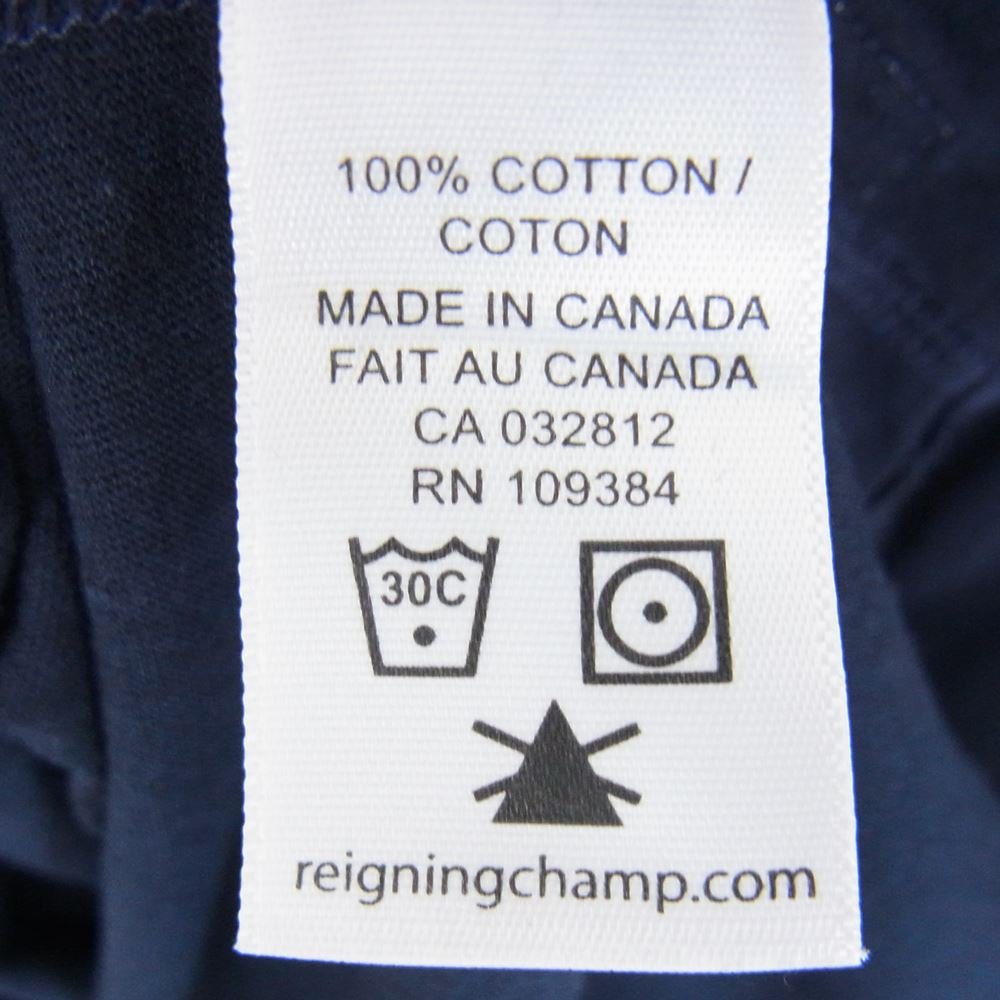 REIGNING CHAMP レイニングチャンプ カナダ製 コットン Tシャツ カットソー 半袖 ダークネイビー ダークネイビー系 S【新古品】【未使用】【中古】
