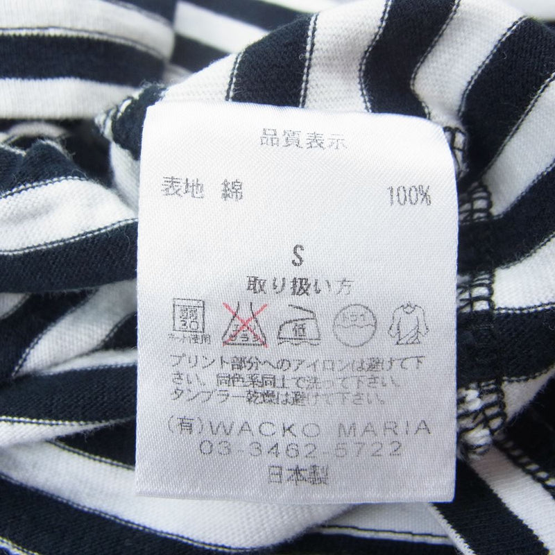 WACKO MARIA ワコマリア ボーダー 半袖 Tシャツ ブラック系 ホワイト系 S【中古】