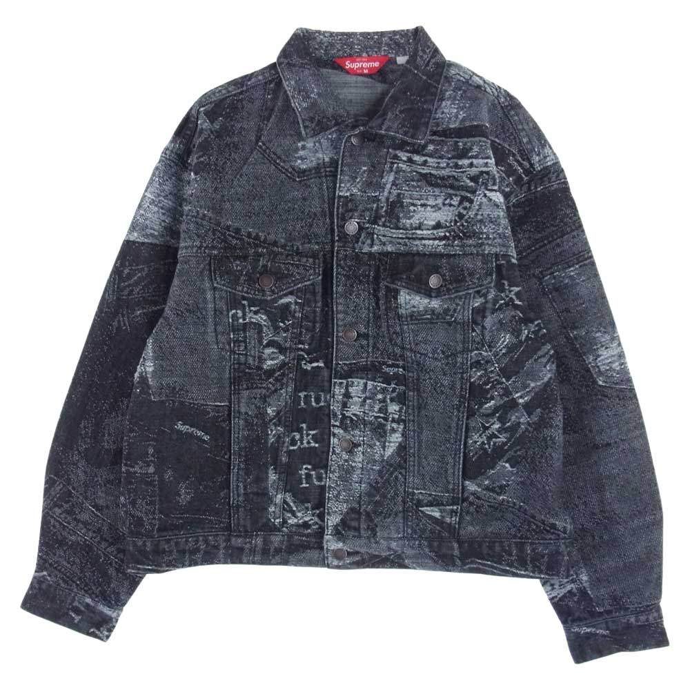 Supreme シュプリーム 23SS Archive Denim Jacquard Trucker Jacket Black Medium ジャガード トラッカー デニムジャケット ブラック系 M【新古品】【未使用】【中古】